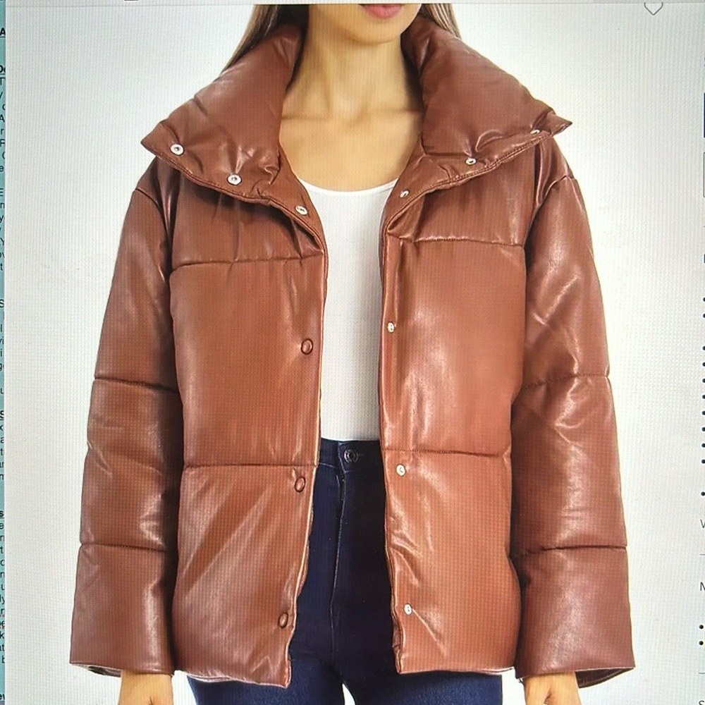 Bagatelle.NYC Oversized Faux Leather Puffer Jacket